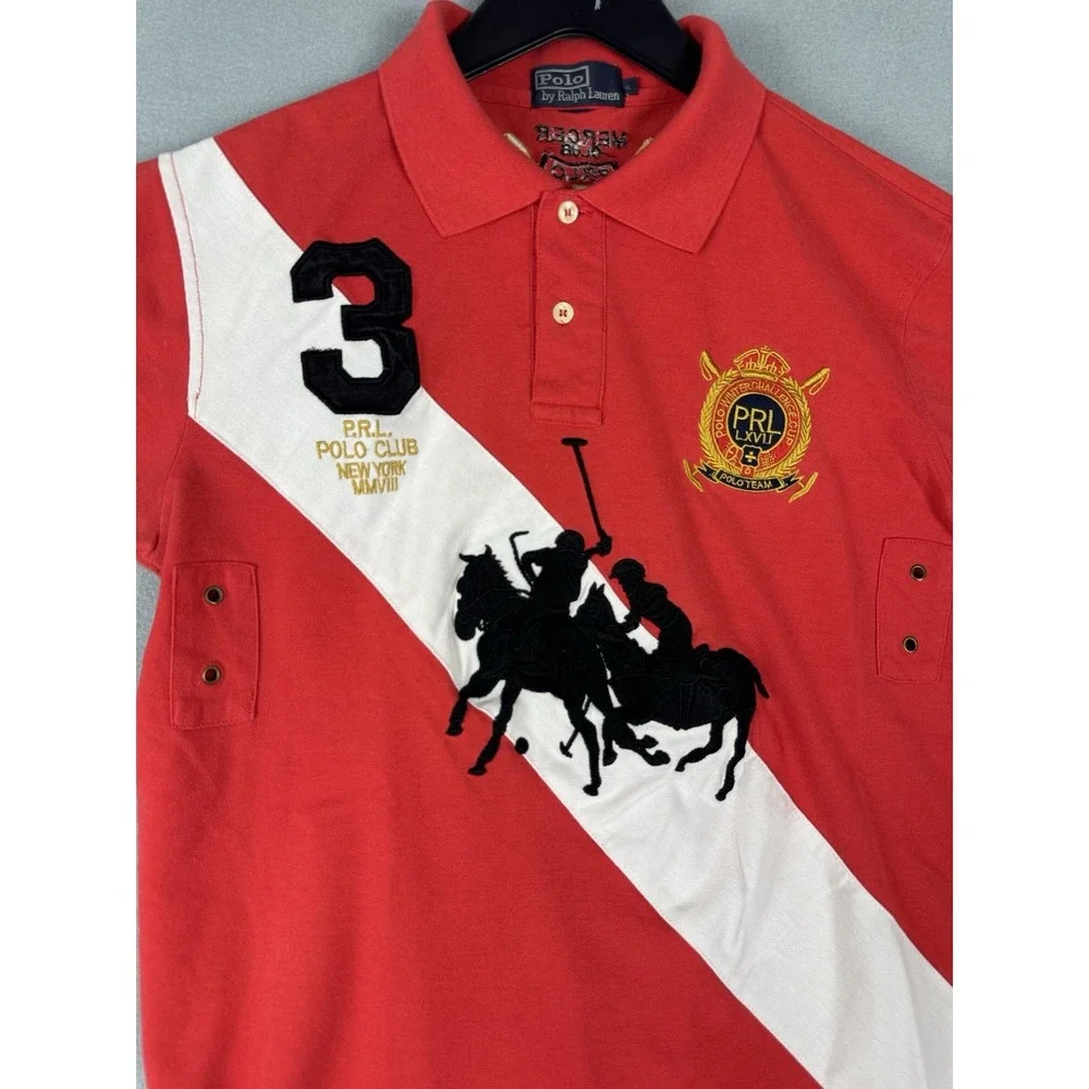 Vintage Polo Ralph Lauren Polo Shirt Youth XL Gold Crest Big Pony Golf New York